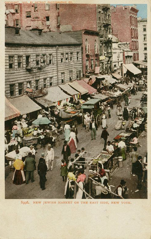 Новый еврейский рынок в Нижнем Ист-Сайде, Нью-Йорк. Blavatnik Archive Foundation, 1900-е гг.