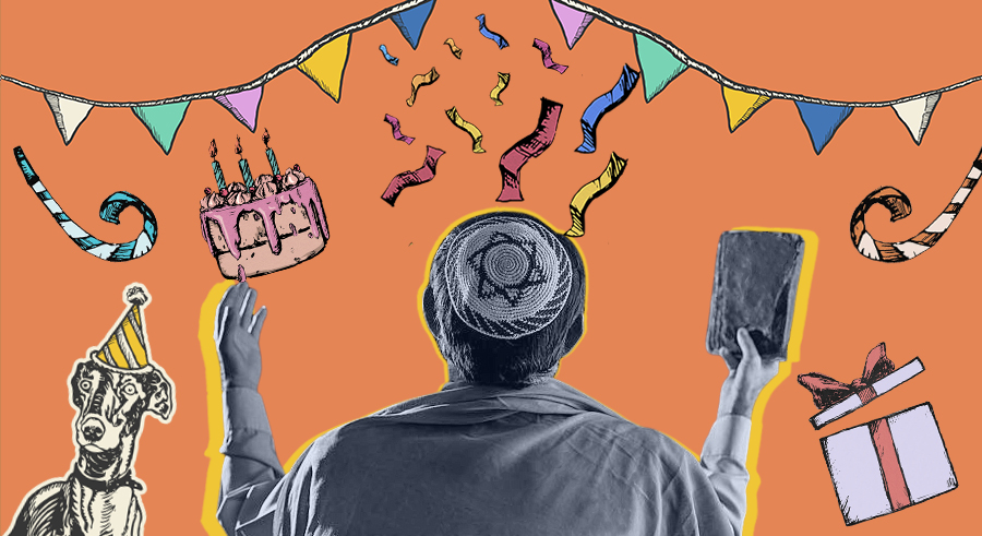 Примета заранее поздравлять с днем. Еврейский день рождения. День рождения раньше. Креповая открытка с днем рождения с евреями.